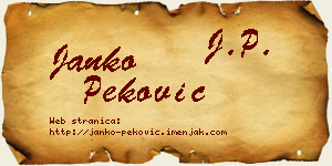 Janko Peković vizit kartica